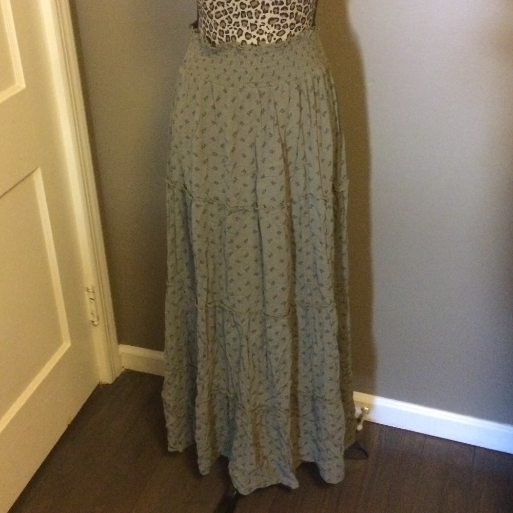 Mossimo Boho Maxi Skirt Green Jrs Size Large